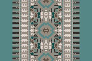 Banarasi Pattern Seamless Bandana print silk Motif embroidery, Pixel Ikat embroidery Design for Print pattern vintage flower folk navajo patchwork pattern vector