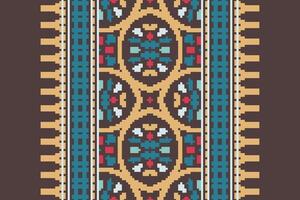 Banarasi Pattern Seamless Australian aboriginal pattern Motif embroidery, Pixel Ikat embroidery Design for Print indigenous art aboriginal art pattern floral kurti mughal border vector