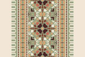 Banarasi Pattern Seamless Australian aboriginal pattern Motif embroidery, Pixel Ikat embroidery Design for Print scandinavian pattern saree ethnic nativity gypsy pattern vector