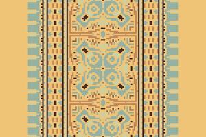 Banarasi Pattern Seamless Mughal architecture Motif embroidery, Pixel Ikat embroidery Design for Print endless arabesque cloth dupatta shawl bandana print silk kurta men vector