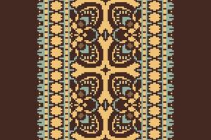 Banarasi Pattern Seamless Australian aboriginal pattern Motif embroidery, Pixel Ikat embroidery Design for Print egyptian hieroglyphs tibetan geo pattern vector
