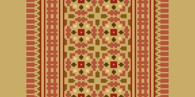 Nordic pattern Seamless Mughal architecture Motif embroidery, Pixel Ikat embroidery Design for Print scarf hijab pattern kerchief Pixel Ikat Silk kurti model mughal patterns vector
