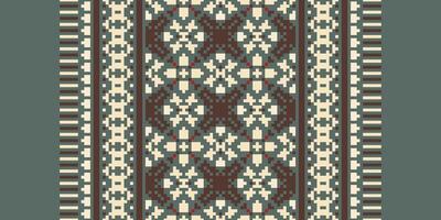 Motif folklore pattern Seamless Bandana print silk Motif embroidery, Pixel Ikat embroidery Design for Print indigenous art aboriginal art pattern floral kurti mughal border vector