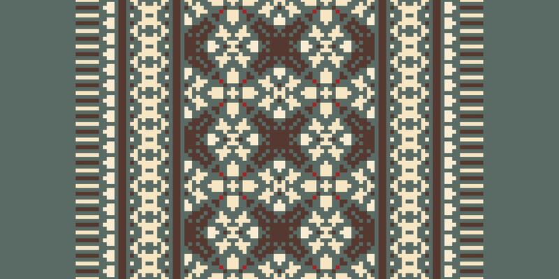 Motif folklore pattern Seamless Bandana print silk Motif embroidery, Pixel Ikat embroidery Design for Print indigenous art aboriginal art pattern floral kurti mughal border