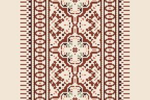 Banarasi Pattern Seamless Mughal architecture Motif embroidery, Pixel Ikat embroidery Design for Print scandinavian pattern saree ethnic nativity gypsy pattern vector