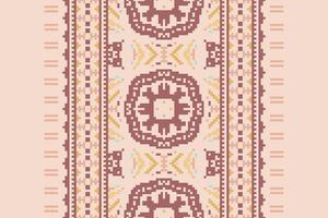 Banarasi Pattern Seamless Mughal architecture Motif embroidery, Pixel Ikat embroidery Design for Print tapestry floral kimono repeat pattern lacing spanish motif vector