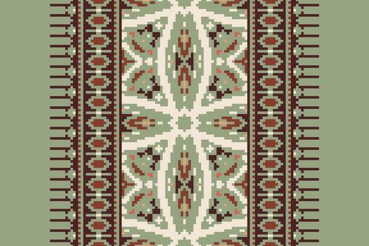 Banarasi Pattern Seamless Mughal architecture Motif embroidery, Pixel Ikat embroidery Design for Print tie dyeing pillowcase sambal puri kurti mughal architecture vector