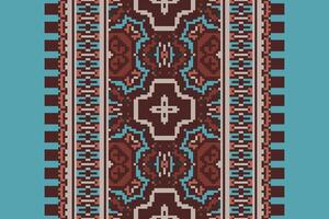 Banarasi Pattern Seamless Scandinavian pattern Motif embroidery, Pixel Ikat embroidery Design for Print endless arabesque cloth dupatta shawl bandana print silk kurta men vector