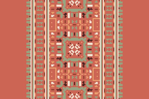 Banarasi Pattern Seamless Mughal architecture Motif embroidery, Pixel Ikat embroidery Design for Print pattern vintage flower folk navajo patchwork pattern