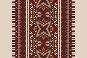 Banarasi Pattern Seamless Scandinavian pattern Motif embroidery, Pixel Ikat embroidery Design for Print indigenous art aboriginal art pattern floral kurti mughal border vector