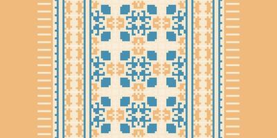 Nordic pattern Seamless Mughal architecture Motif embroidery, Pixel Ikat embroidery Design for Print pattern vintage flower folk navajo patchwork pattern vector