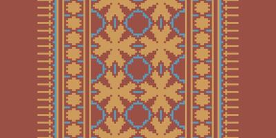 Nordic pattern Seamless Mughal architecture Motif embroidery, Pixel Ikat embroidery Design for Print border embroidery ancient egypt vector