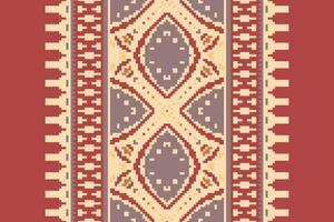 Kurti Pattern Seamless Scandinavian pattern Motif embroidery, Pixel Ikat embroidery Design for Print pattern vintage flower folk navajo patchwork pattern vector