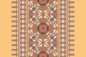 Kurti Pattern Seamless Scandinavian pattern Motif embroidery, Pixel Ikat embroidery Design for Print figure tribal ink on cloth patola sari vector