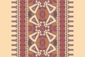 Kurti Pattern Seamless Scandinavian pattern Motif embroidery, Pixel Ikat embroidery Design for Print border embroidery ancient egypt vector