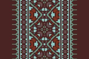 Ghagra Pattern Seamless Native American, Motif embroidery, Pixel Ikat embroidery Design for Print Texture fabric saree sari carpet. kurta patola saree vector