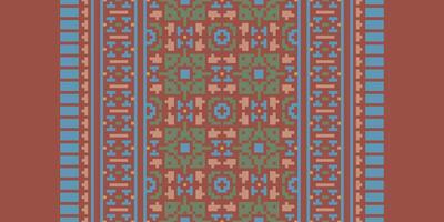 Nordic pattern Seamless Mughal architecture Motif embroidery, Pixel Ikat embroidery Design for Print scandinavian pattern saree ethnic nativity gypsy pattern vector