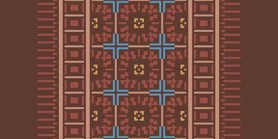 Nordic pattern Seamless Scandinavian pattern Motif embroidery, Pixel Ikat embroidery Design for Print endless arabesque cloth dupatta shawl bandana print silk kurta men vector
