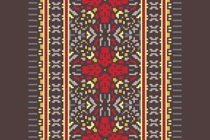 Ghagra Pattern Seamless Bandana print silk Motif embroidery, Pixel Ikat embroidery Design for Print tie dyeing pillowcase sambal puri kurti mughal architecture vector