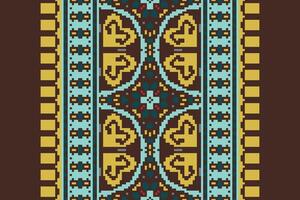 Ghagra Pattern Seamless Bandana print silk Motif embroidery, Pixel Ikat embroidery Design for Print Texture fabric saree sari carpet. kurta patola saree vector