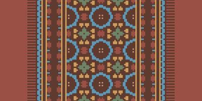 Nordic pattern Seamless Scandinavian pattern Motif embroidery, Pixel Ikat embroidery Design for Print indonesian batik motif embroidery native american kurta mughal design vector