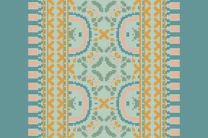 Ghagra Pattern Seamless Bandana print silk Motif embroidery, Pixel Ikat embroidery Design for Print pattern vintage flower folk navajo patchwork pattern vector