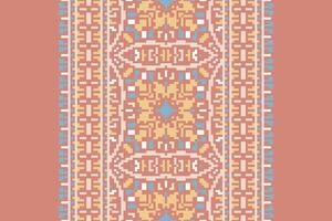 Ghagra Pattern Seamless Australian aboriginal pattern Motif embroidery, Pixel Ikat embroidery Design for Print tapestry floral kimono repeat pattern lacing spanish motif vector