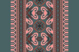 Ghagra Pattern Seamless Australian aboriginal pattern Motif embroidery, Pixel Ikat embroidery Design for Print Texture fabric saree sari carpet. kurta patola saree vector