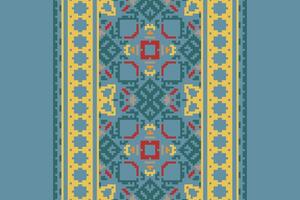 Ghagra Pattern Seamless Mughal architecture Motif embroidery, Pixel Ikat embroidery Design for Print indonesian batik motif embroidery native american kurta mughal design vector