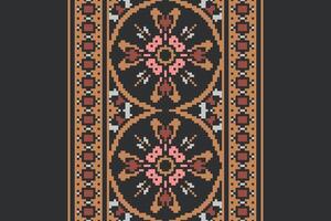 Ghagra Pattern Seamless Mughal architecture Motif embroidery, Pixel Ikat embroidery Design for Print figure tribal ink on cloth patola sari vector