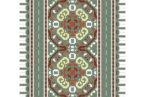 Ghagra Pattern Seamless Scandinavian pattern Motif embroidery, Pixel Ikat embroidery Design for Print tie dyeing pillowcase sambal puri kurti mughal architecture vector