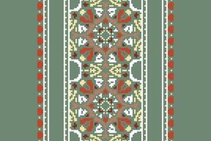 Ghagra Pattern Seamless Scandinavian pattern Motif embroidery, Pixel Ikat embroidery Design for Print indigenous art aboriginal art pattern floral kurti mughal border vector