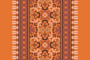 Ghagra Pattern Seamless Scandinavian pattern Motif embroidery, Pixel Ikat embroidery Design for Print vyshyvanka placemat quilt sarong sarong beach kurtis Indian motifs vector