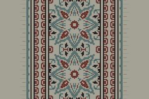 Ghagra Pattern Seamless Mughal architecture Motif embroidery, Pixel Ikat embroidery Design for Print australian curtain pattern geometric pillow model kurti mughal flowers vector