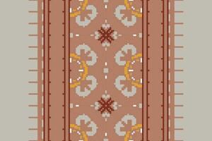 Ghagra Pattern Seamless Scandinavian pattern Motif embroidery, Pixel Ikat embroidery Design for Print tapestry floral kimono repeat pattern lacing spanish motif vector