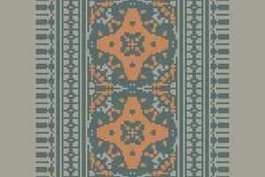 Ghagra Pattern Seamless Mughal architecture Motif embroidery, Pixel Ikat embroidery Design for Print tapestry floral kimono repeat pattern lacing spanish motif vector