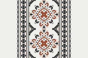 Motif folklore pattern Seamless Native American, Motif embroidery, Pixel Ikat embroidery Design for Print jacquard slavic pattern folklore pattern kente arabesque vector