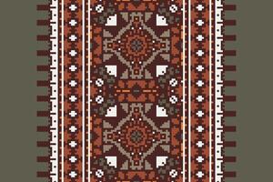 Motif folklore pattern Seamless Native American, Motif embroidery, Pixel Ikat embroidery Design for Print scandinavian pattern saree ethnic nativity gypsy pattern vector