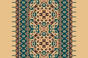 Motif folklore pattern Seamless Bandana print silk Motif embroidery, Pixel Ikat embroidery Design for Print australian curtain pattern geometric pillow model kurti mughal flowers vector