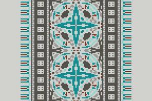Motif folklore pattern Seamless Native American, Motif embroidery, Pixel Ikat embroidery Design for Print scarf hijab pattern kerchief Pixel Ikat Silk kurti model mughal patterns vector