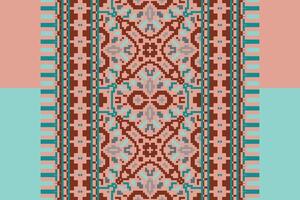 Motif folklore pattern Seamless Native American, Motif embroidery, Pixel Ikat embroidery Design for Print kurta pattern mughal motifs tapestry pattern floral repeat vector