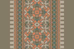 Motif folklore pattern Seamless Bandana print silk Motif embroidery, Pixel Ikat embroidery Design for Print egyptian hieroglyphs tibetan geo pattern vector