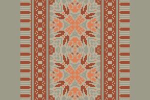 Motif folklore pattern Seamless Australian aboriginal pattern Motif embroidery, Pixel Ikat embroidery Design for Print Texture fabric saree sari carpet. kurta patola saree vector
