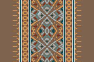 Motif folklore pattern Seamless Mughal architecture Motif embroidery, Pixel Ikat embroidery Design for Print endless arabesque cloth dupatta shawl bandana print silk kurta men vector