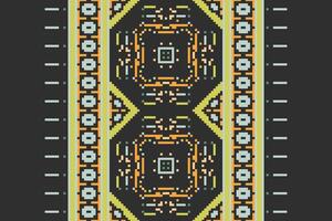 Motif folklore pattern Seamless Mughal architecture Motif embroidery, Pixel Ikat embroidery Design for Print pattern vintage flower folk navajo patchwork pattern vector