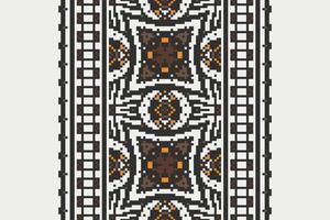 Motif folklore pattern Seamless Mughal architecture Motif embroidery, Pixel Ikat embroidery Design for Print vyshyvanka placemat quilt sarong sarong beach kurtis Indian motifs vector