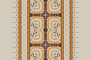 Motif folklore pattern Seamless Mughal architecture Motif embroidery, Pixel Ikat embroidery Design for Print tapestry floral kimono repeat pattern lacing spanish motif vector