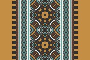 Motif folklore pattern Seamless Mughal architecture Motif embroidery, Pixel Ikat embroidery Design for Print tie dyeing pillowcase sambal puri kurti mughal architecture vector