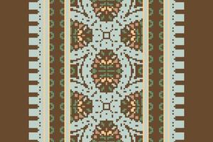 Motif folklore pattern Seamless Mughal architecture Motif embroidery, Pixel Ikat embroidery Design for Print egyptian pattern tibetan mandala bandanna vector