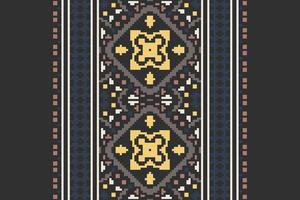 Motif folklore pattern Seamless Scandinavian pattern Motif embroidery, Pixel Ikat embroidery Design for Print endless arabesque cloth dupatta shawl bandana print silk kurta men vector